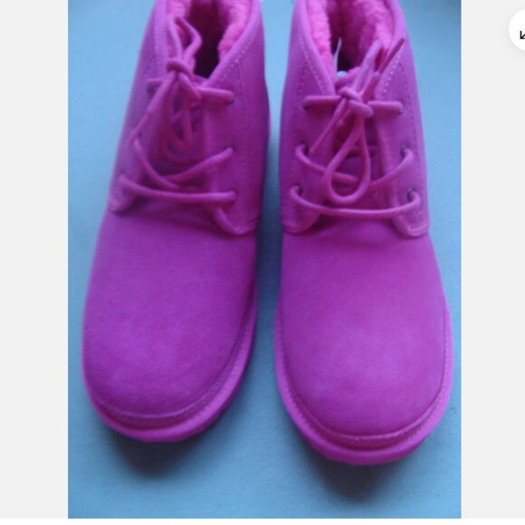 NEW UGG Women's \ Kids Neumel Deep Pink Suede Ankle Boots S\N 1017320K Size US 6 - Picture 4 of 8